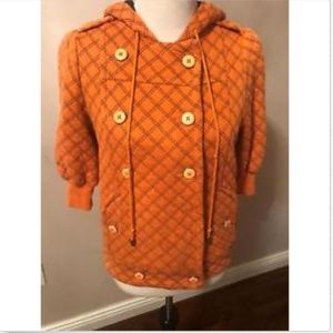 Marc by Marc Jacobs Orange Quilted Hoodie SZ XS